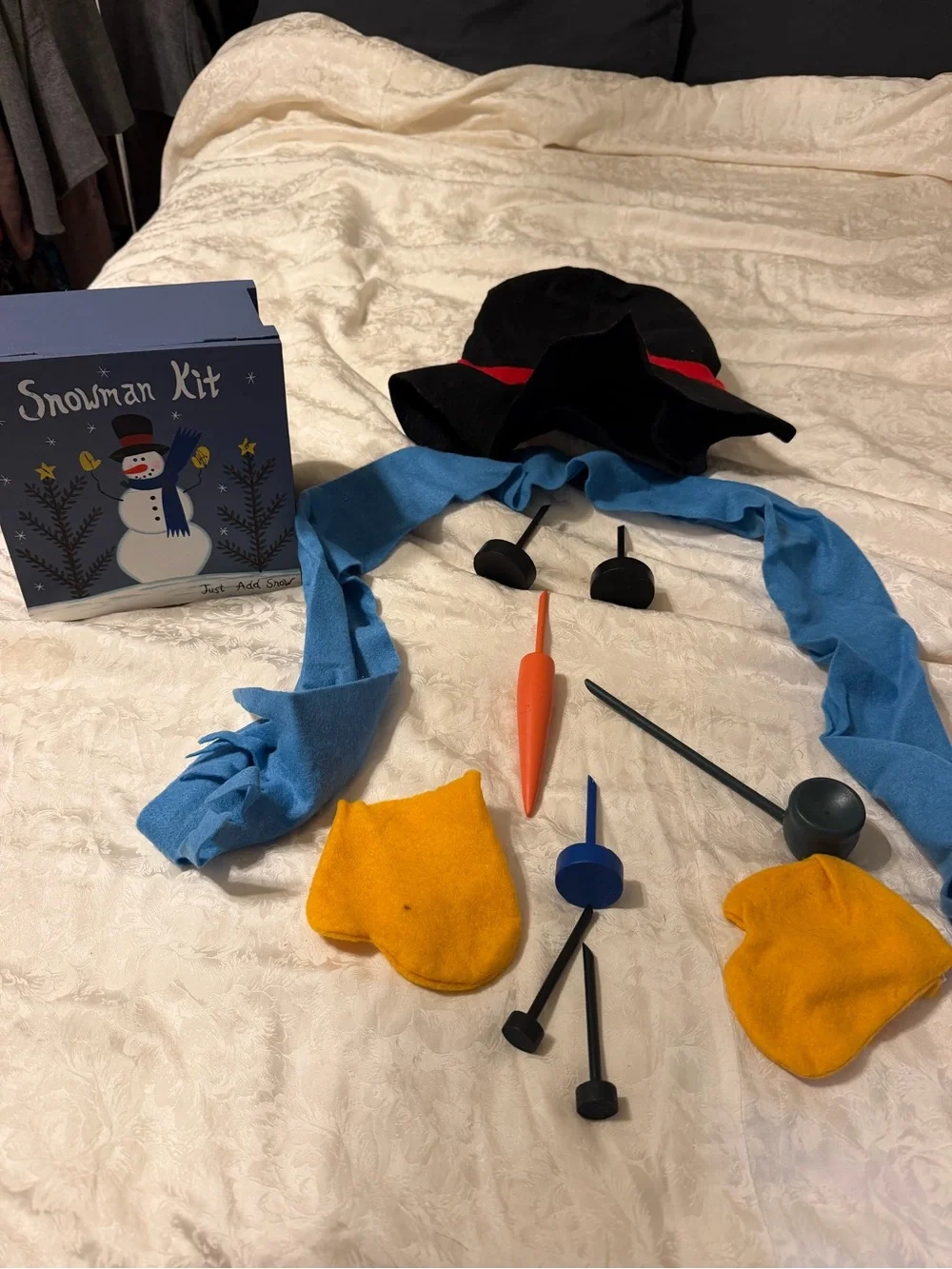 Snowman Kit Decorative Box - Blue and White